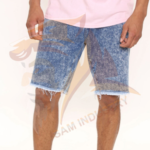 Shorts de Mezclilla de Cintura Alta, Corte Recto y Holgado, 100% Algodón, Transpirables, Estilo Hip Hop Vintage, Personalizados - Product Image 5
