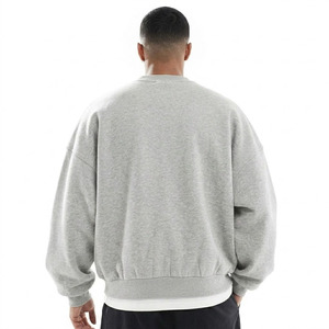 Sudadera con Capucha Extra Grande para Hombre, Color Gris Sólido, 100% Algodón Tejido, Informal, para Otoño, con Logotipo Frontal, Transpirable - Product Image 3