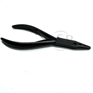 Black Matte Stainless steel Three Hole Micro-<b>beads</b> Applicator Plier & Removal Hair Extension Pliers With Clips <b>Needles</b> - Product Image 4