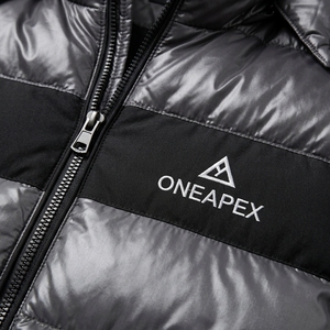 Veste matelassée à capuche noire et grise pour homme, manteau d'hiver chaud, veste d'extérieur, vente en gros ONE APEX Apparel - Product Image 3