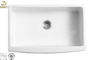 Fregadero de Cocina Individual de Cerámica, Estilo Rústico, 33*21, de Porcelana, Forma Rectangular, con Escurridor, Diseño Moderno, Garantía de 5 Años - Product Image 4