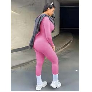 Women Pink Long Sleeve Square Neck Knitted Top Basic Solid Color Daily Wear Regular Fit - Product Image 3