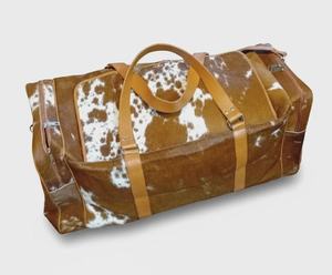 Bolsa de Viaje de Piel de Vacuno Personalizada con Cierre, Bolsa de Lona Grande para Pasar la Noche, LHODB-0125 - Product Image 4