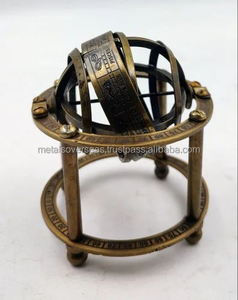 Esfera Armilar de Latón Antiguo, Astrolabio Marítimo Náutico Coleccionable, Globo de la Más Alta Calidad con Soporte de Metal Elegante - Product Image 5