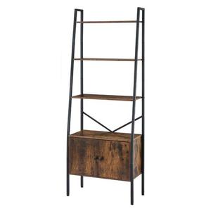 Durable 4-Tier Bookshelf Drawer Modern <b>Rustic</b> Brown Wood Panel Bookshelves for Bedroom Living Room Storage Rack Drawer - Product Image 2