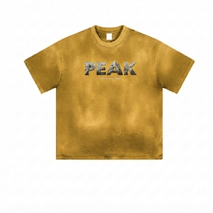 T-shirt vintage unisexe en coton épais, coupe classique, délavé à l'acide, imprimé sérigraphié, écoresponsable, style streetwear personnalisé OEM ODM - Product Image 5