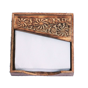 Porta Servilletas Rústico de Madera |   Portarrollos de Papel Hecho a Mano en India, para Mesa de Cocina, Comedor, Cafetería, Restaurante y Hogar - Product Image 3