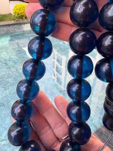 Tesbih Azul Oscuro Hecho a Mano, 33 Cuentas de Resina para Oración Islámica con Borla Plateada, Regalo para Él con Destellos Brillantes para Uso Decorativo - Product Image 5