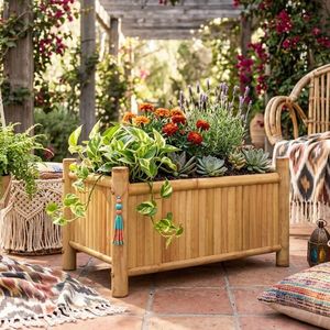 Pot de fleurs en bambou fait main en gros pour le Moyen-Orient – Jardinière en bambou naturel écologique pour décoration intérieure et extérieure - Product Image 4