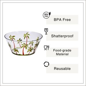 [Holar] Tazones Grandes para Ensalada de Plástico de Grado Alimenticio con Diseño de Palmera Tropical, Hechos en Taiwán, para Restaurantes, Cocinas y Hogar - Product Image 2