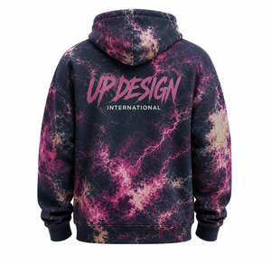 เสื้อฮู้ดดี้พิมพ์ลายกาแล็กซี่สีม่วงแบบกำหนดเอง ทรงโอเวอร์ไซส์ สตรีทแวร์ หนานุ่ม ใส่ได้ทั้งผู้ชายและผู้หญิง - Product Image 2