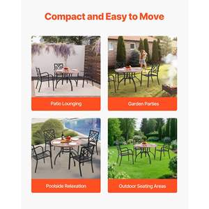 Tavolo da pranzo con Patio esterno da 41 pollici con ombrellone per tutte le stagioni mobili di grandi dimensioni in legno per caffè bistrot - Product Image 6