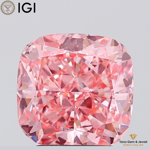 เพชร CVD ผลิตในห้องปฏิบัติการ น้ำหนัก 3.01 กะรัต ทรงคุชชั่น พร้อมใบรับรอง IGI ความสะอาดระดับ VS2 สีชมพูแฟนซีสดใส สำหรับการสร้างสรรค์เครื่องประดับสมัยใหม่ - Product Image 1