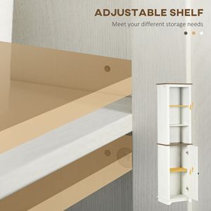Mobile Bagno Alto Moderno in Legno Bianco con Ripiani Regolabili 15.5x11.75x63 Design Salvaspazio per Ospedali e Camere da Letto - Product Image 5