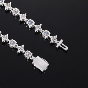 Star Shape Moissanite Diamond Bracelet 925 Silver Iced Out Charm Chain Luxury Jewelry for <b>Men</b> Women Gift - Product Image 3