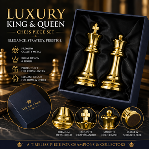 Juego de Ajedrez de Metal Premium con Figuras de Rey y Reina Doradas, para Decoración de Mesa y Hogar - Product Image 3