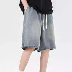 กางเกงยีนส์ขาสั้นผู้ชายแฟชั่นสั่งทำพิเศษ ผ้าฝ้าย 100% สไตล์ไฮสตรีท เอวยางยืด แห้งเร็ว ระบายอากาศดี เป็นมิตรกับสิ่งแวดล้อม เหมาะสำหรับฤดูร้อน - Product Image 2