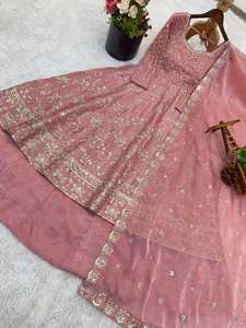 Robe Anarkali tendance et élégante pour femmes, à manches longues, en magnifique georgette, style indien et pakistanais, prête à porter - Product Image 3