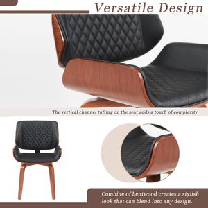 Set di 2 Sedie da Pranzo Girevoli a 360 Gradi in Stile Mid-Century Modern, Rivestimento Ergonomico in Pelle PU per Cucina e Ufficio - Product Image 5