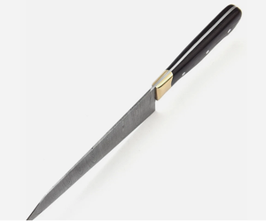 Cuchillo de Chef SM Knives Hecho a Mano de Acero Damasco de Grado Industrial, 2.5mm de Grosor, 13 Pulgadas de Largo, Mango de Cuerno, Funda de Cuero, 3 Años de Garantía - Product Image 2
