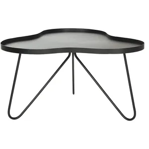 Table basse ronde en métal pour balcon, design compact, mobilier d'intérieur, décoration de luxe, plateau amovible - Product Image 5
