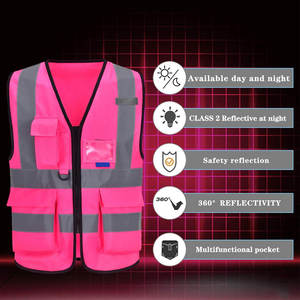เสื้อกั๊กสะท้อนแสงแบบกำหนดเองสำหรับ OEM ความปลอดภัยสูง มองเห็นได้ชัดเจน มีซิปด้านหน้า ผ้าฝ้าย 100% กันน้ำ ราคาถูก เสื้อกั๊กนิรภัยแบบมองเห็นได้ชัดเจน - Product Image 4