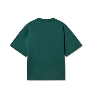 T-shirt décontracté à col rond et manches courtes en jersey 100 % coton, coupe oversize, épaules tombantes, col épais et lourd, teint uni - Product Image 2