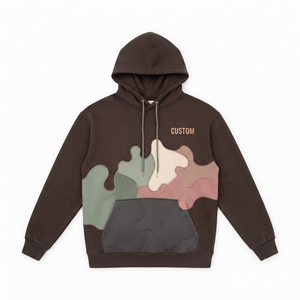 เสื้อฮู้ดดี้แฟชั่นผู้ชายแบบใหม่ ตกแต่งลายปักแบบกำหนดเอง ผ้าคอตตอนหนานุ่ม ทรงโอเวอร์ไซส์ มีกระเป๋าจิงโจ้ สไตล์สตรีทแวร์ รับผลิตแบบ OEM ODM - Product Image 3