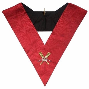 Secretary 18th Degree Scottish Rite Collar Machine Embroidered Red Moire Masonic Regalia Scottish Rite Accessories Freemason Col - Product Image 3