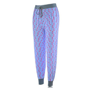 Pantalones de Mujer con Estampado de Puntos Azules, Largos hasta el Tobillo, con Cintura Ajustable con Cordón, Estilo Casual, Tejido de Punto, Mezcla de Algodón y Spandex, Corte Regular, Estilo Primavera - Product Image 2