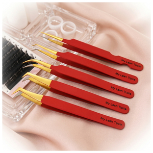 Stainless Steel 90 Degree Boot Eyelash Extension Tweezer Volume Fan and Classic <b>Lash</b> Tweezers Set <b>Lash</b> Technician Tweezer <b>Kit</b> - Product Image 1