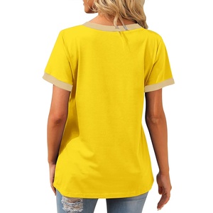 Best-Selling <b>Women's</b> V-Neck T-Shirt 100% Cotton Eco-Friendly Casual Summer <b>Top</b> Premium Plus Size Quick Dry Breathable Short - Product Image 2