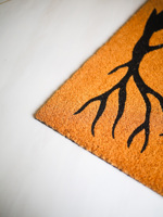 Paillasson imprimé CocoRaven en fibre de coco naturelle avec support en PVC, motif oiseau, tapis d'entrée personnalisé pour la décoration intérieure