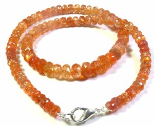 Collier en pierre de soleil naturelle, facettes rondes étincelantes 5-9 mm, 16 pouces, perles arc-en-ciel africaines de qualité supérieure - Product Image 5