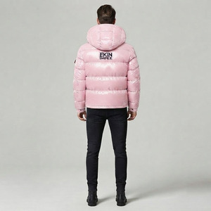 Wholesale Women's Pink Shiny Puffer Jacket, OEM/ODM Heavyweight Winter <b>Coat</b> with Hood, Factory Direct Supplier - Product Image 4