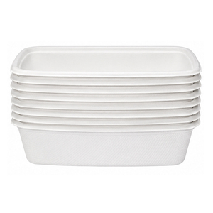 Barquette alimentaire rectangulaire en bagasse de 10 oz, jetable, compatible micro-ondes, biodégradable, écologique, compatible congélateur, pour fêtes - Product Image 3