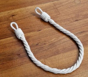 White Cotton Rope Curtain <b>Tieback</b>: Shabby Chic Nautical Window Decor - Product Image 3