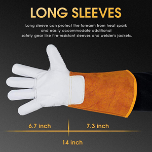 ถุงมือเชื่อมหนังแพะกันบาด ทนความร้อน สำหรับงานเชื่อมทิก - Product Image 6