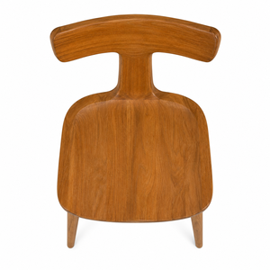 Luxury Scandinavian Solid Teak Wood Dining <b>Chair</b> Sculpted Center <b>Back</b> <b>Support</b> | Modern Handcrafted Eco-Friendly Dining Hotel - Product Image 4