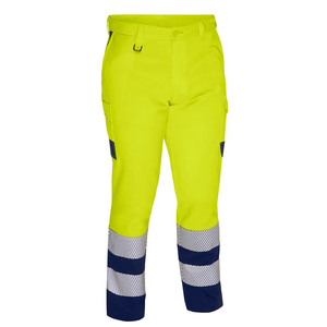 Pantalon de travail haute visibilité pour homme, bandes réfléchissantes, coupe droite, en velours côtelé mi-lourd, polyester, imperméable, respirant, écologique - Product Image 1