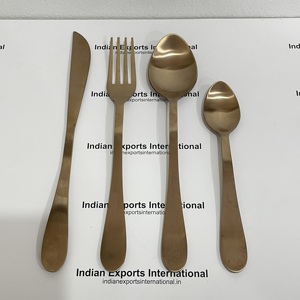 Juego de Cubiertos de Lujo en Latón Macizo Dorado |   Tenedores/Cuchillos/Cucharas de Comedor de Latón Mate, Diseño Clásico, Aptos para Lavavajillas y Congelador, Ligeros - Product Image 6