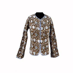 Chaqueta Acolchada de Algodón con Estampado Indio Premium 2026, Chaqueta Reversible con Estampado Floral Bohemio, Chaqueta Corta de Invierno para Mujer - Product Image 1