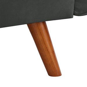 Divano Letto Futon Convertibile in Lino con Schienale Regolabile e Gambe in Legno Massello per Piccoli Spazi, Arredamento per Soggiorno - Product Image 2