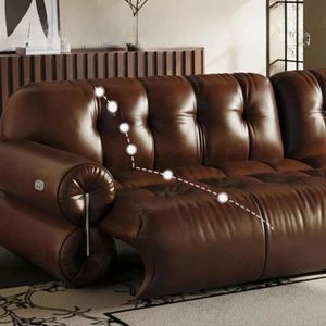 Sofá Reclinable Curvo Moderno Japandi de 3 Plazas Cloudelle de 82 Pulgadas para Sala de Estar - Product Image 2