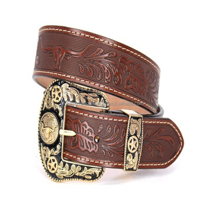 Cinturón de herramientas de mano de cuero occidental para hombres y mujeres con hebilla de vaquero elegante y cinturón de cuero con lazo - Product Image 4