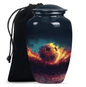 Urna Funeraria de Aluminio Hecha a Mano para Adultos, 200 Pulgadas Cúbicas, Diseño de Cruz Negra al Atardecer, Urna Funeraria Clásica de Aluminio - Product Image 2