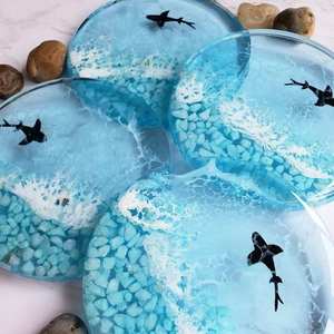 Resin Coaster Custom <b>Bar</b> Coaster for Housewarming Handmade Decorative Eco-Friendly Round Classic Design KISWAH CRAFT - Product Image 2