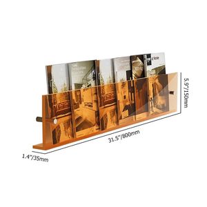 Estante montado en la pared flotante de acrílico naranja moderno de 31,5 \ "para almacenamiento de libros y estante de exhibición - Product Image 6