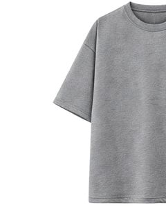 Camiseta Oversize Gris Lisa Personalizada para Hombre, Algodón, Estilo Urbano Informal, Camiseta de Verano, Impresión de Logotipo Personalizado, Fabricante y Proveedor OEM - Product Image 3