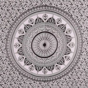 Tapices de flores de Mandala Ombre de tamaño Queen, hermosa ropa de cama de algodón, colgante de pared para sala de estar, decoración del hogar por consignadores indios - Product Image 4